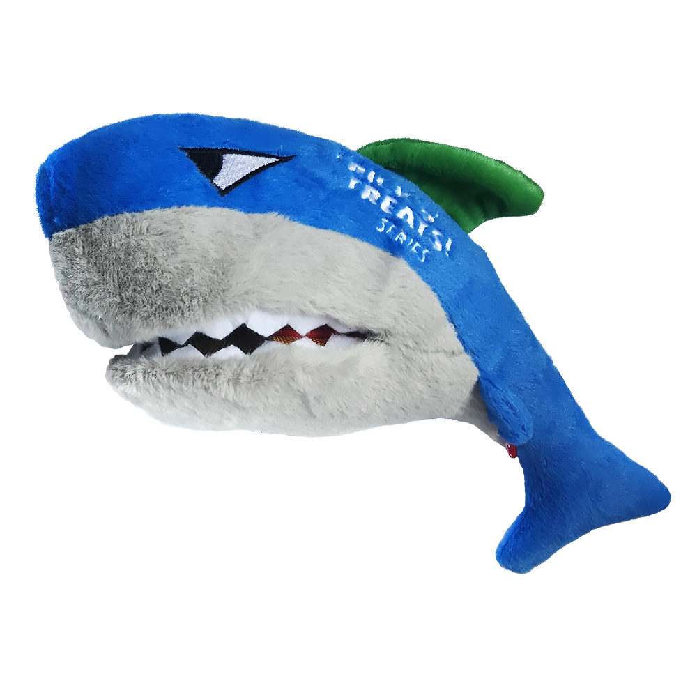 Gigwi игрушка акула с пищалкой с нишой под лакомство 30 см