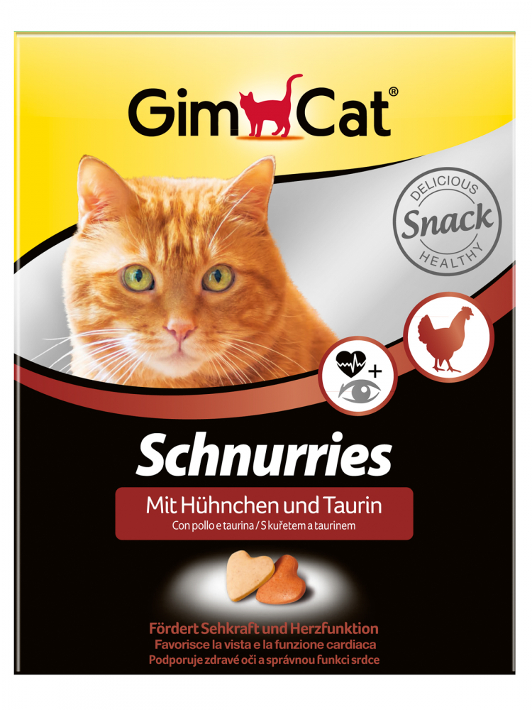 Gim Cat Schnurries сердечки с курицей и таурином 420 гр