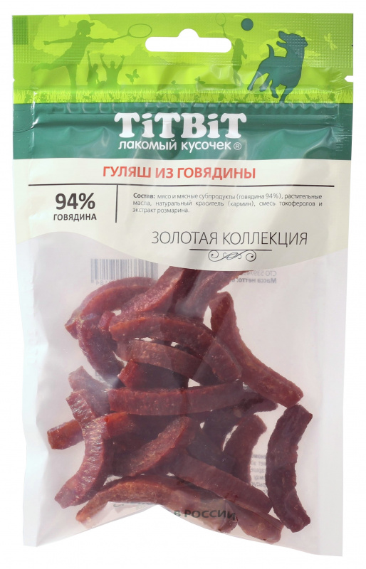 TitBit Гуляш из говядины для собак Золотая коллекция 65 гр