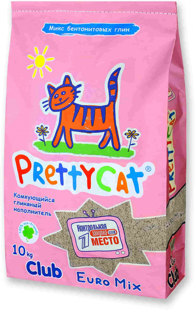 Prettycat наполнитель комкующийся для кошачьих туалетов Euro mix 