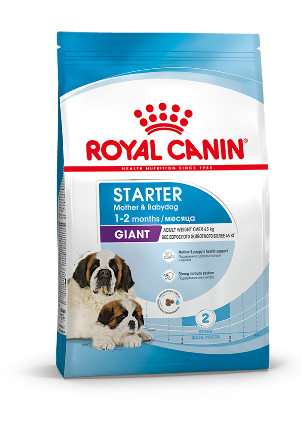 Royal Canin Starter Giant для щенков гигантских пород (более 45 кг) в возрасте от отнятия от матери до 2 месяцев