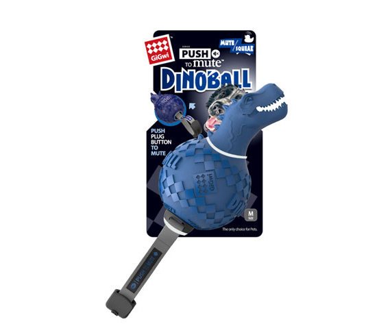 Gigwi игрушка динобол т-рекс с отключаемой пищалкой,синий 13 см