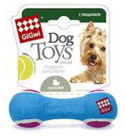 Gigwi игрушка для собак гантель с пищалкой малая 13 см