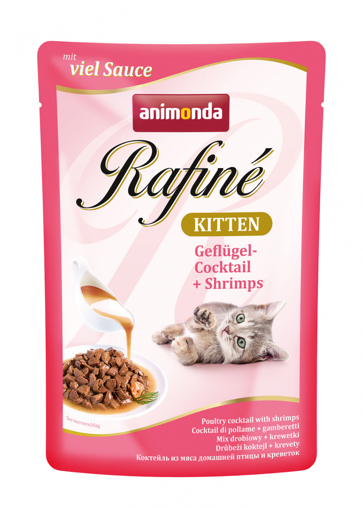 Animonda Rafine Kitten коктейль из мяса птицы и креветок для котят 100 гр