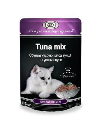 Gina Tuna Mix Тунец в густом соусе 85 гр