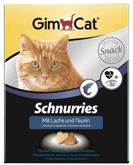 Gim Cat Schnurries сердечки с лососем и таурином 420 гр