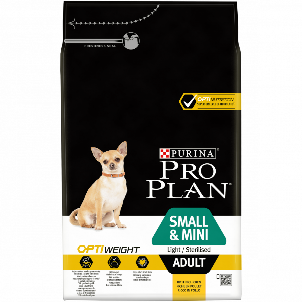 Pro Plan Small & Mini Opti Weight для контроля веса у взрослых собак мелких пород с курицей