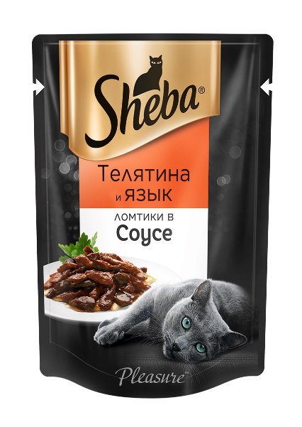Sheba ломтики в соусе телятина и язык 75 гр