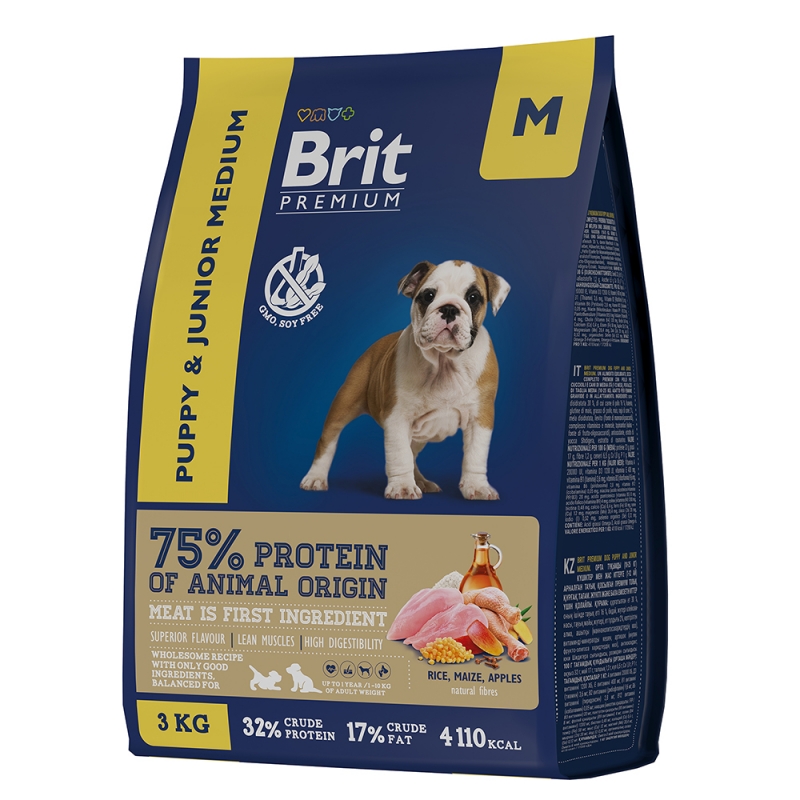 Brit Premium Dog Puppy and Junior Medium с курицей для щенков и молодых собак