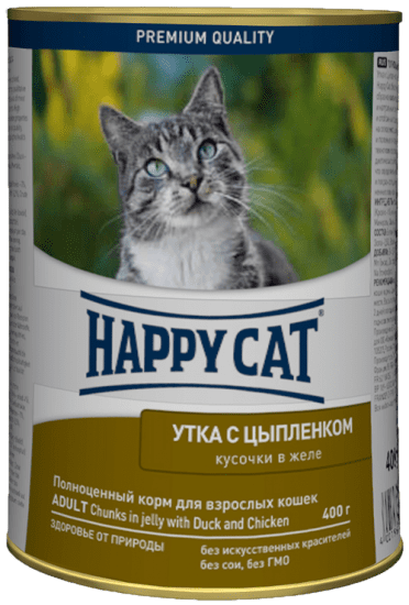 Happy Cat Утка с Цыпленком 400 гр