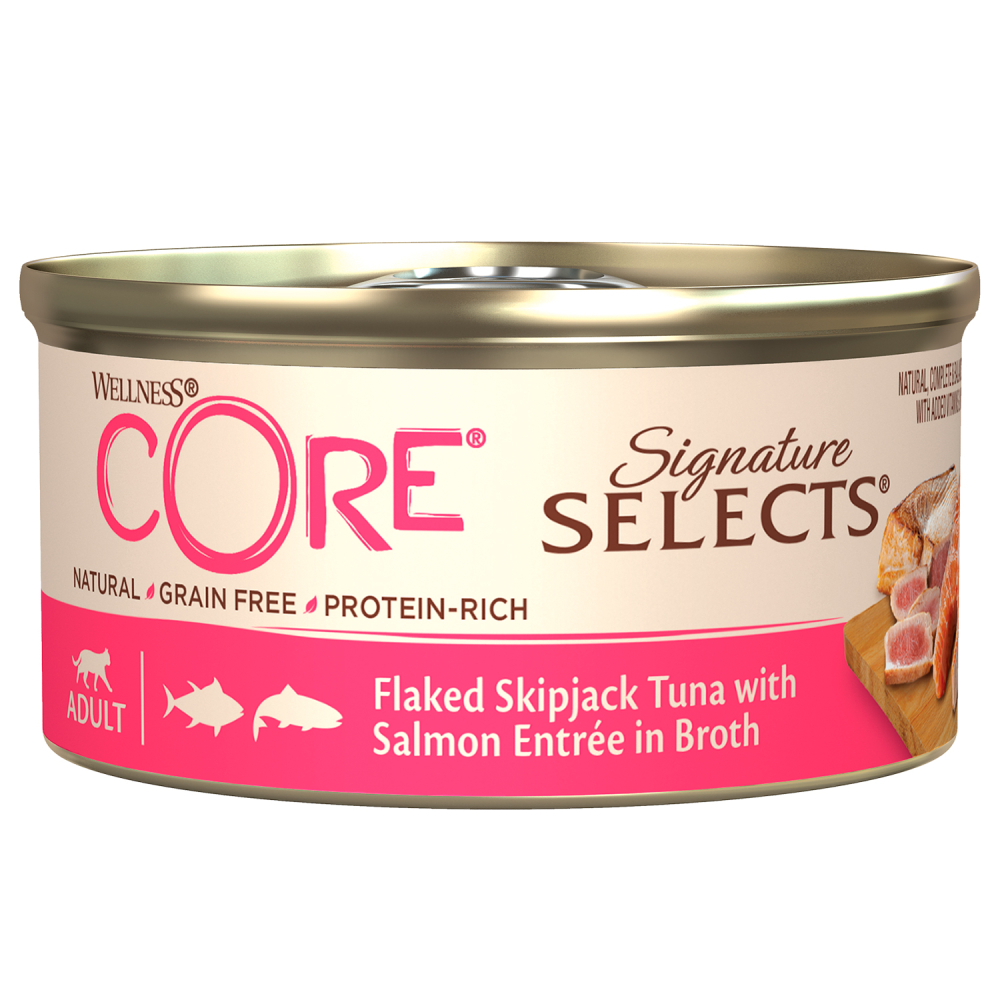Core Signature Selects консервы из тунца с лососем в виде кусочков в бульоне для кошек 79 гр