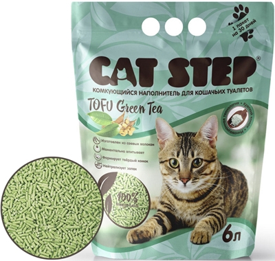 Cat Step Tofu Green Tea Наполнитель комкующийся растительный