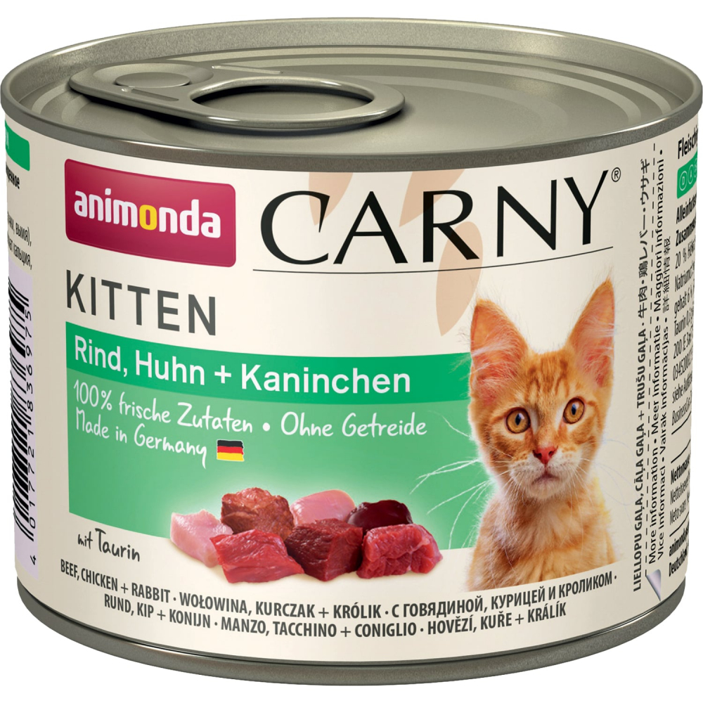 Animonda Carny Kitten с курицей и кроликом для котят 200 гр