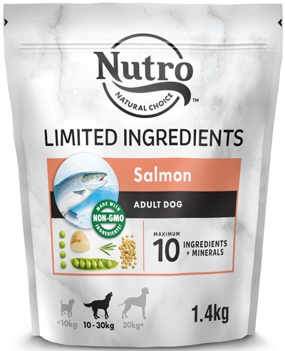 Nutro сухой беззерновой корм для собак с чувствительным пищеварением с лососем и экстрактом розмарина
