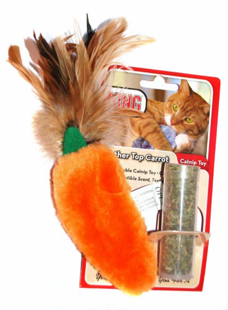 KONG игрушка для кошек "Морковь" 15 см плюш с тубом кошачьей мяты	