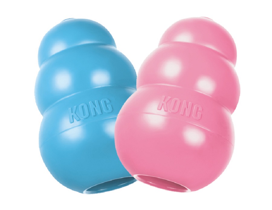 KONG Puppy игрушка для щенков классик S 7x4 см маленькая цвета в ассортименте: розовый, голубой	