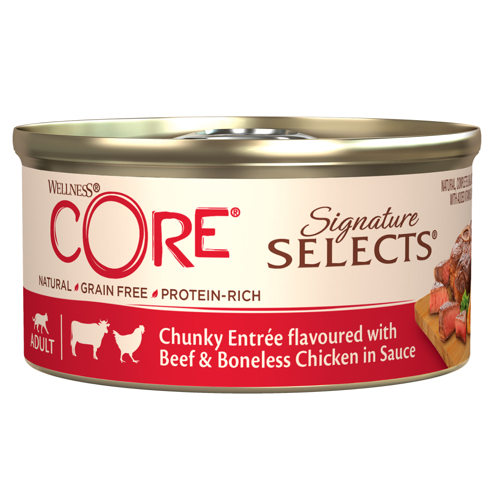 Core Signature Selects консервы из говядины с курицей в виде кусочков в соусе для кошек 79 гр