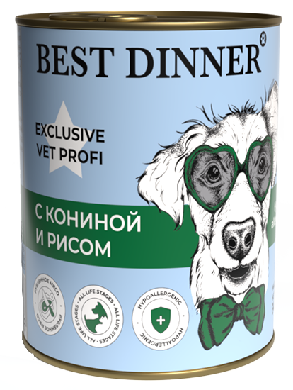Best Dinner Exclusive Vet Profi Hypoallergenic С кониной и рисом 340 гр
