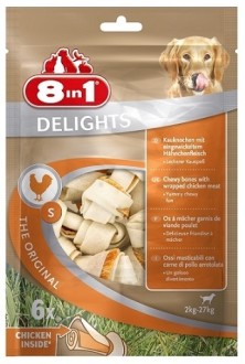 8 in 1 DELIGHTS S косточка с куриным мясом для мелких и средних собак 11 см