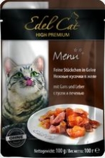 Edel Cat Гусь и Печень (нежные кусочки в желе) 100 гр