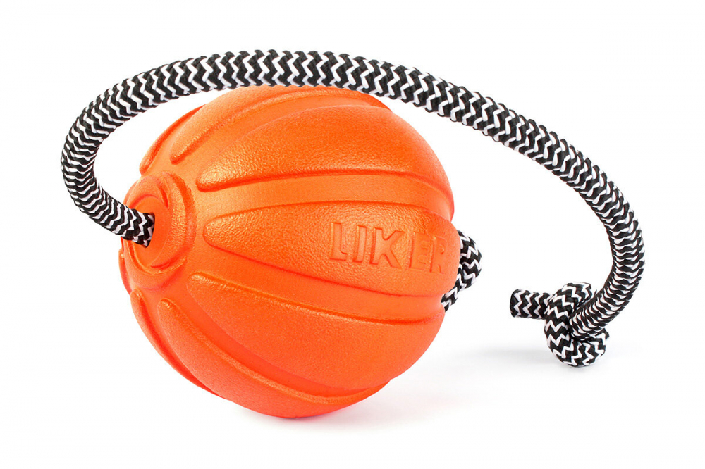 Liker Cord 9 - мячик со шнуром для собак крупных пород 9 см