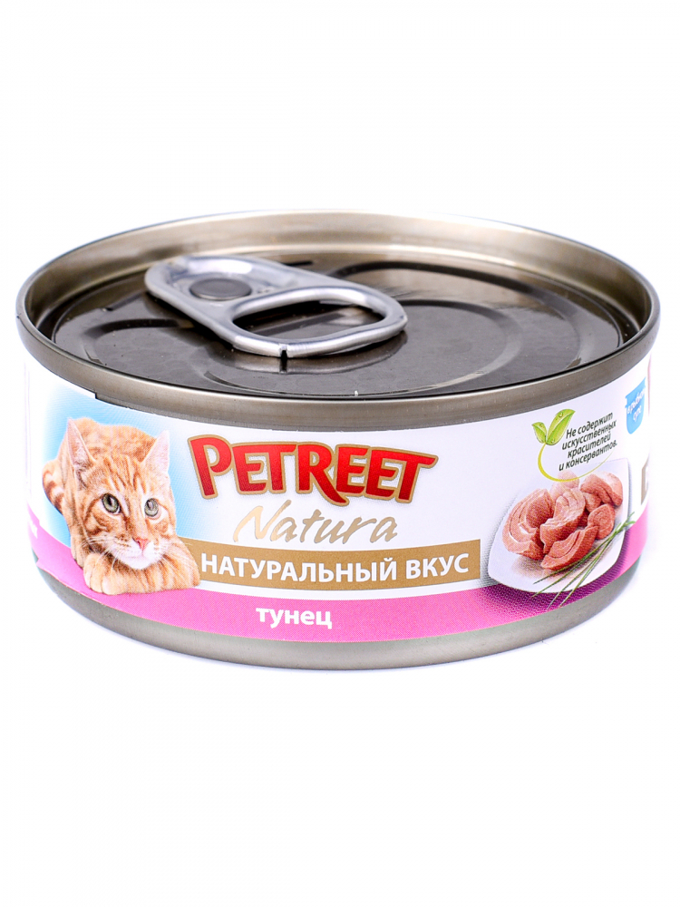 Petreet консервы для кошек кусочки тунца в рыбном супе 70 гр