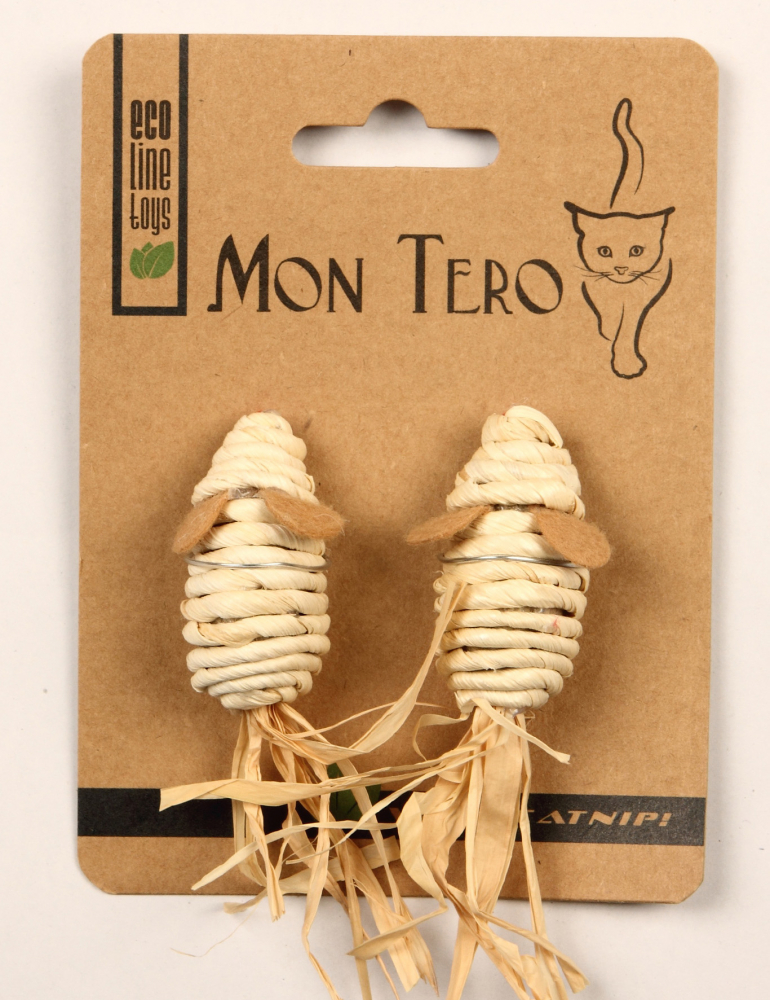 Мон Теро ЭКО игрушка для кошек "Мышь", 2шт х 5 см, с кошач.мятой, бежевые