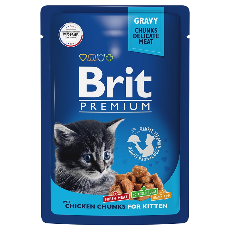Brit Premium Пауч для котят цыпленок в соусе 85 гр