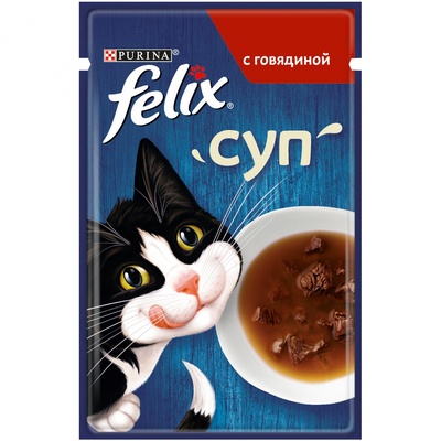 Felix суп для кошек, с говядиной 48 гр