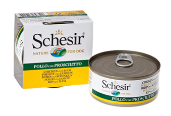 Schesir консервы для собак цыплёнок+ветчина 150 гр