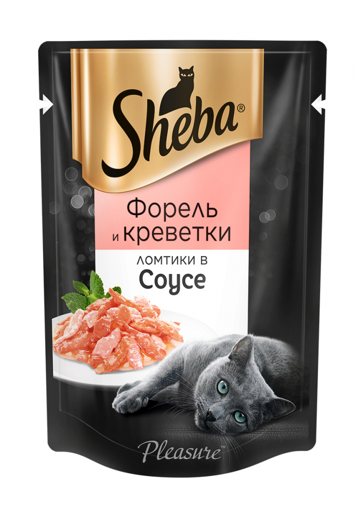 Sheba ломтики в соусе форель и креветки 75 гр
