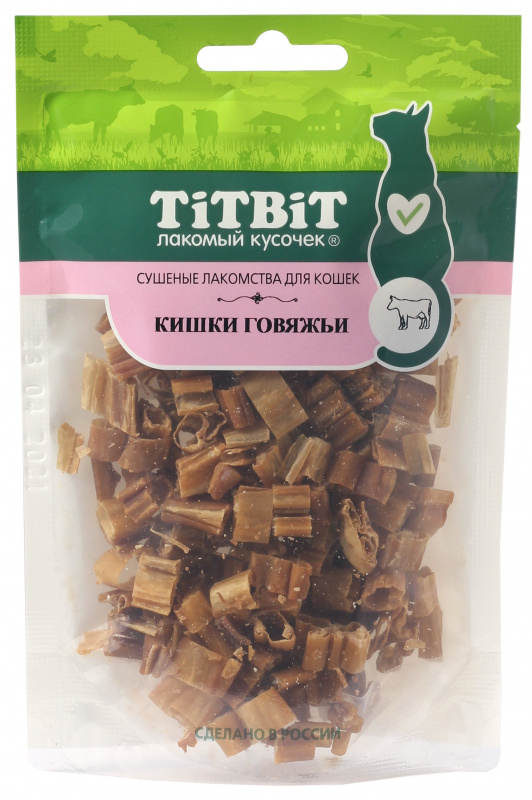 TitBit Кишки говяжьи для кошек (Сушеные лакомства) 20 гр