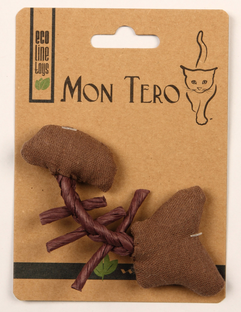 Мон Теро ЭКО игрушка для кошек "Рыбья кость", 11 см, с кошач. мятой, фиолет. 