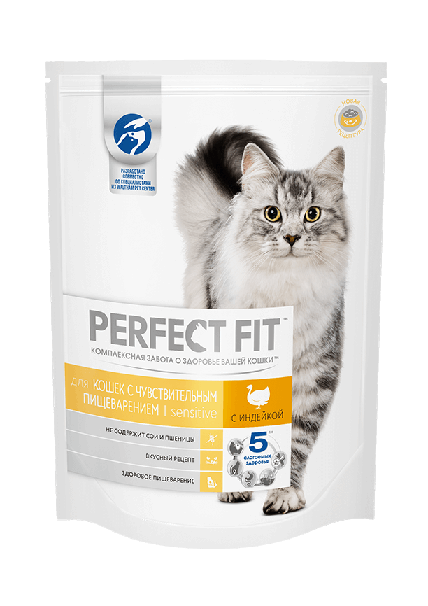 Perfect Fit для кошек с чувствительным пищеварением с индейкой