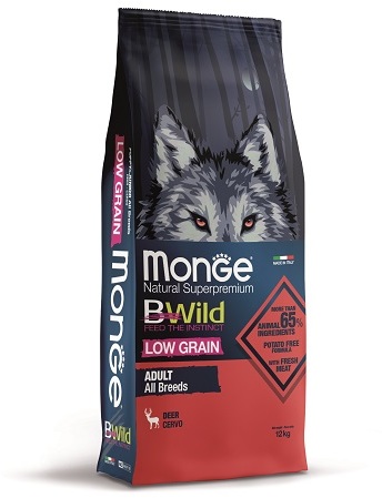 Monge Dog Bwild Low Grain низкозерновой корм из мяса оленя для взрослых собак всех пород