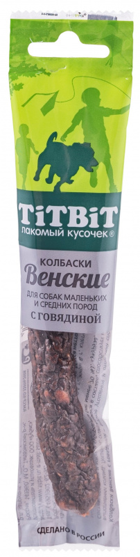 TitBit Колбаски Венские с говядиной для собак маленьких и средних пород 20 гр