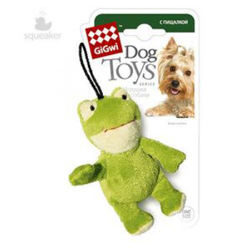 Gigwi игрушка для собак лягушка с пищалкой 9 см