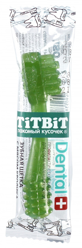 TitBit ДЕНТАЛ+ Зубная щетка с мясом кролика для собак маленьких пород 13 гр
