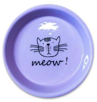 Керамик Арт миска керамическая для кошек meow!, сиреневая 200 мл