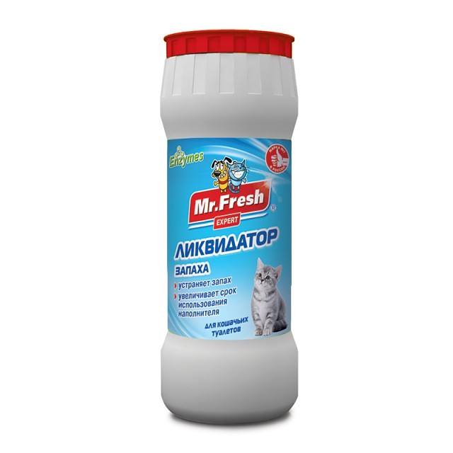 Mr. Fresh 2 в 1 ликвидатор запахов для кошачьих туалетов 500 гр