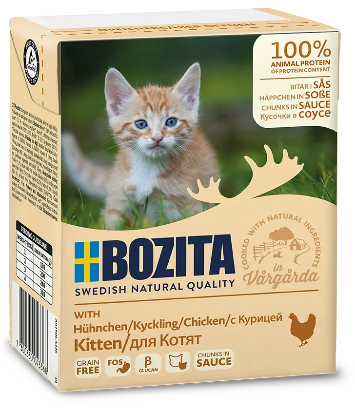Bozita Kitten Tetra Pak консервы для котят кусочки в соусе 190 гр