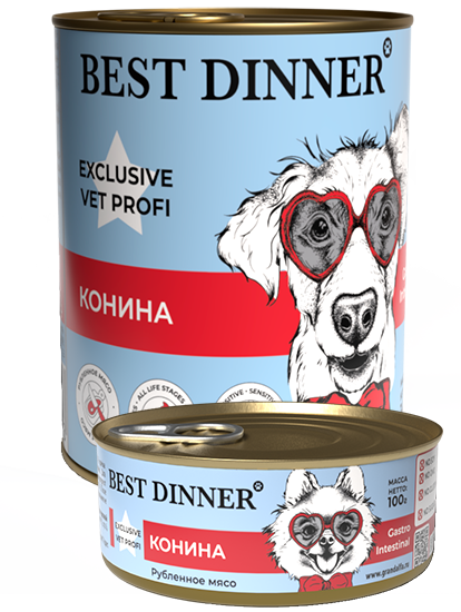 Best Dinner Exclusive Vet Profi Intestinal для собак с кониной 100 гр