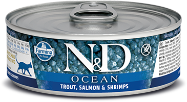 Farmina N&D OCEAN консервы для кошек форель с лососем и креветками 80 гр