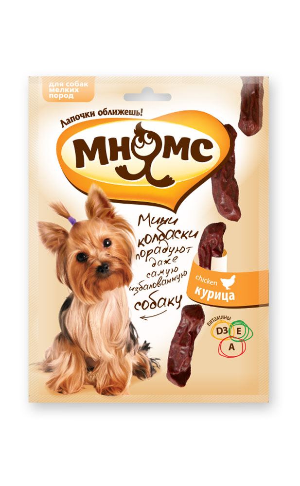 Мнямс мини-колбаски для собак мелких пород 75 гр