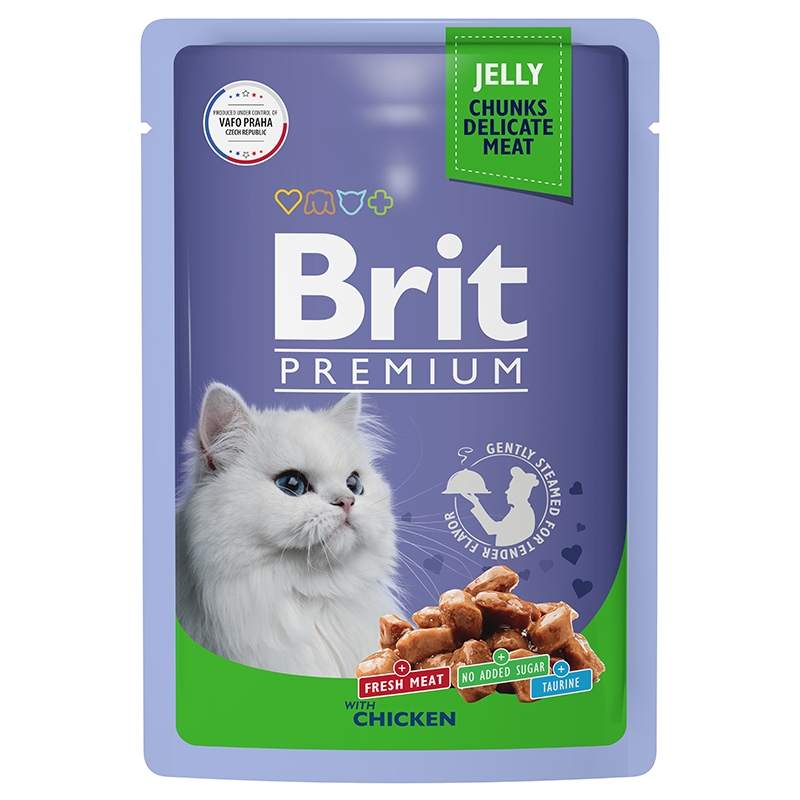 Brit Premium Пауч для взрослых кошек цыпленок в желе 85 гр