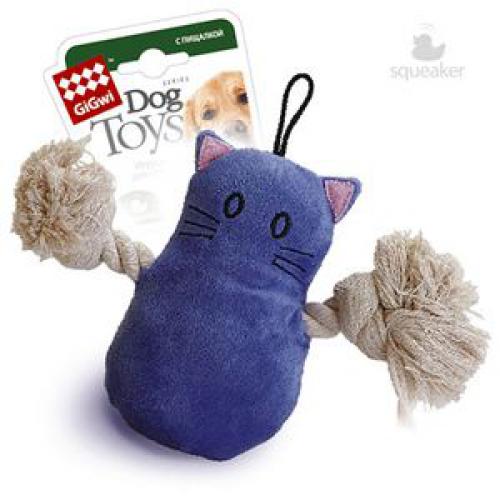 Gigwi игрушка для собак кот с пищалкой