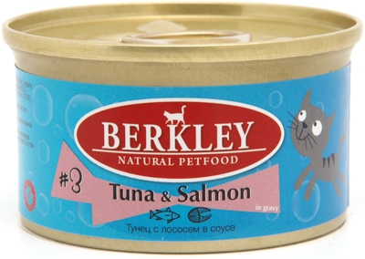 Berkley консервы для кошек №3 Тунец с лососем в соусе 85 гр