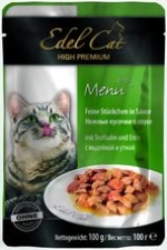 Edel Cat Индейка и Утка (нежные кусочки в соусе) 100 гр