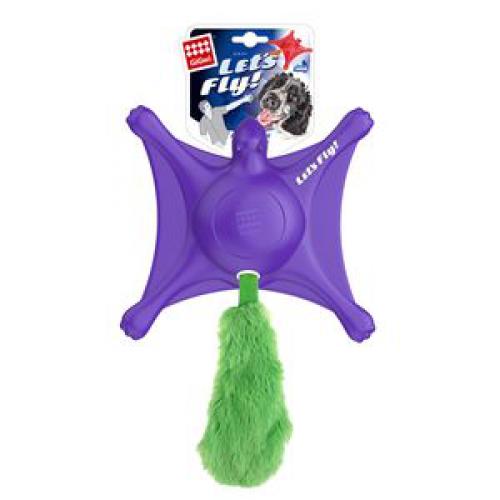 Gigwi игрушка для собак "Lets Fly" белка-летяга с пищалкой, фиолетовая