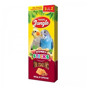 Happy Jungle палочки для птиц мед+орехи 3 шт.